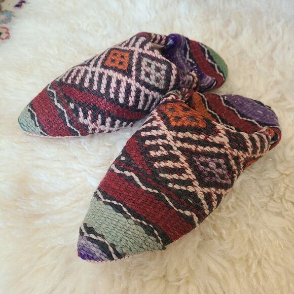 NWT Upcycled Moroccan Rug Slippers Size S [Womens 5.5-6] - Picture 4 of 8